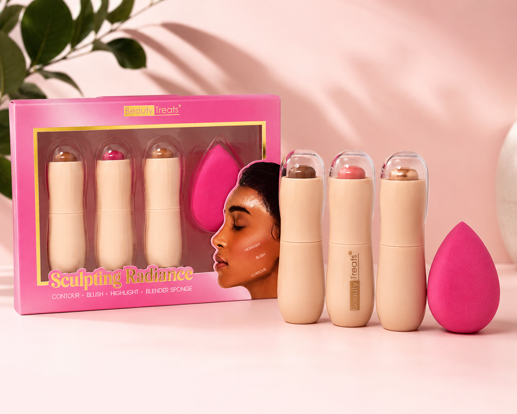 Beauty Treats Sculpting Radiance Kit - Contour, Blush, Highlight & Blender Sponge