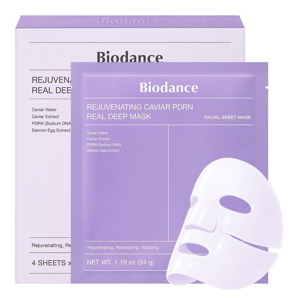 BIODANCE Mascarilla Rejuvenecedora de Caviar PDRN Real Deep 4 Hojas
