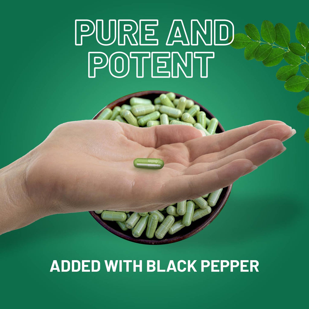 Pura Moringa 4000mg - 120 Cápsulas Veganas con Pimienta Negra