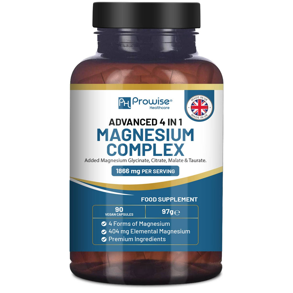 Complejo de Glicinato de Magnesio 4 en 1 - 1866mg 90 Cápsulas Veganas
