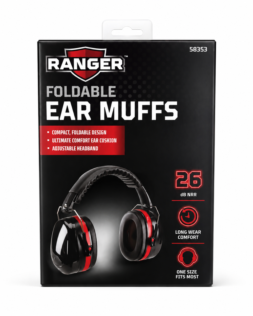 Orejeras Plegables Ranger Foldable Ear Muffs 26dB NRR