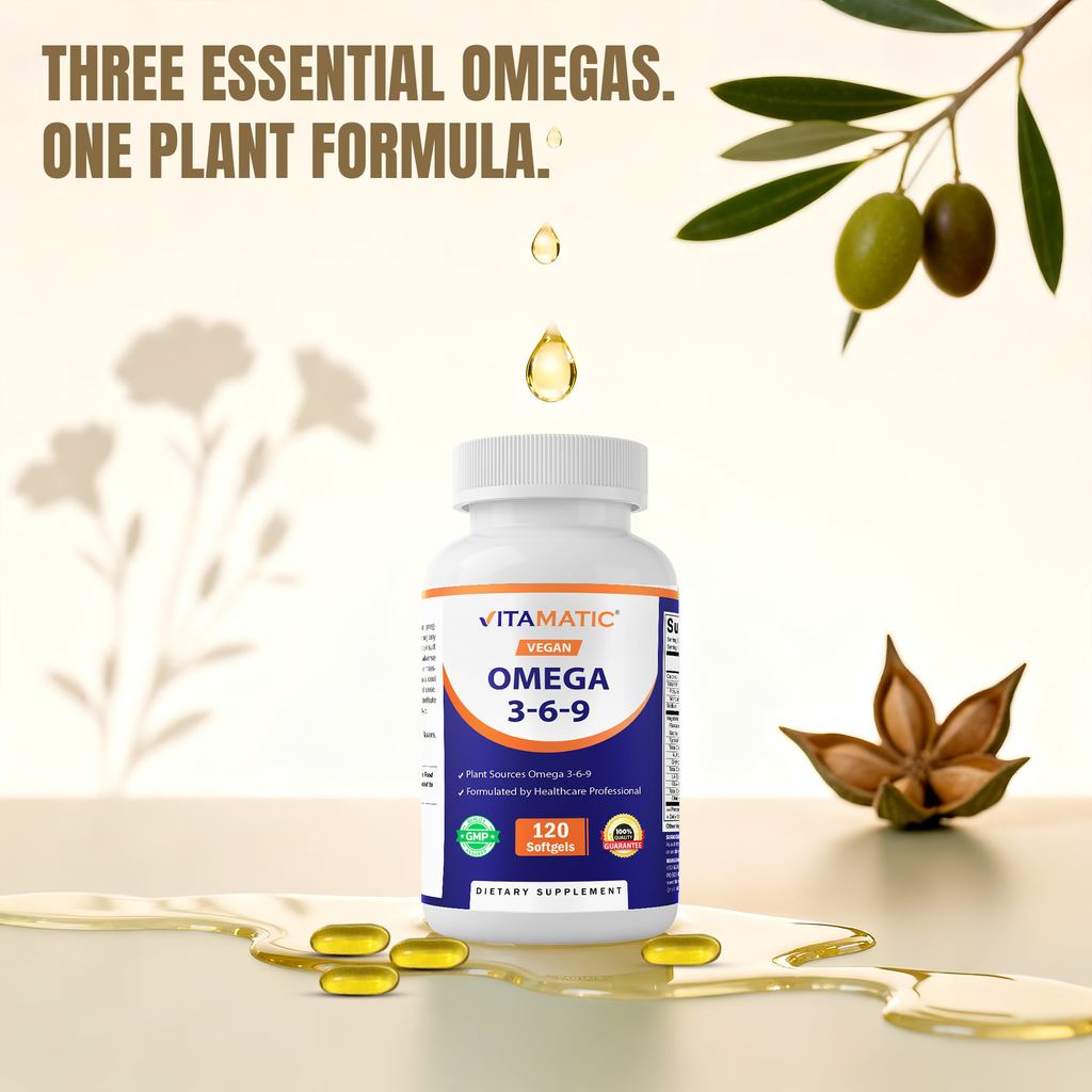 Vitamatic Vegano Omega 3-6-9 | 1250 mg | 120 cápsulas blandas veganas