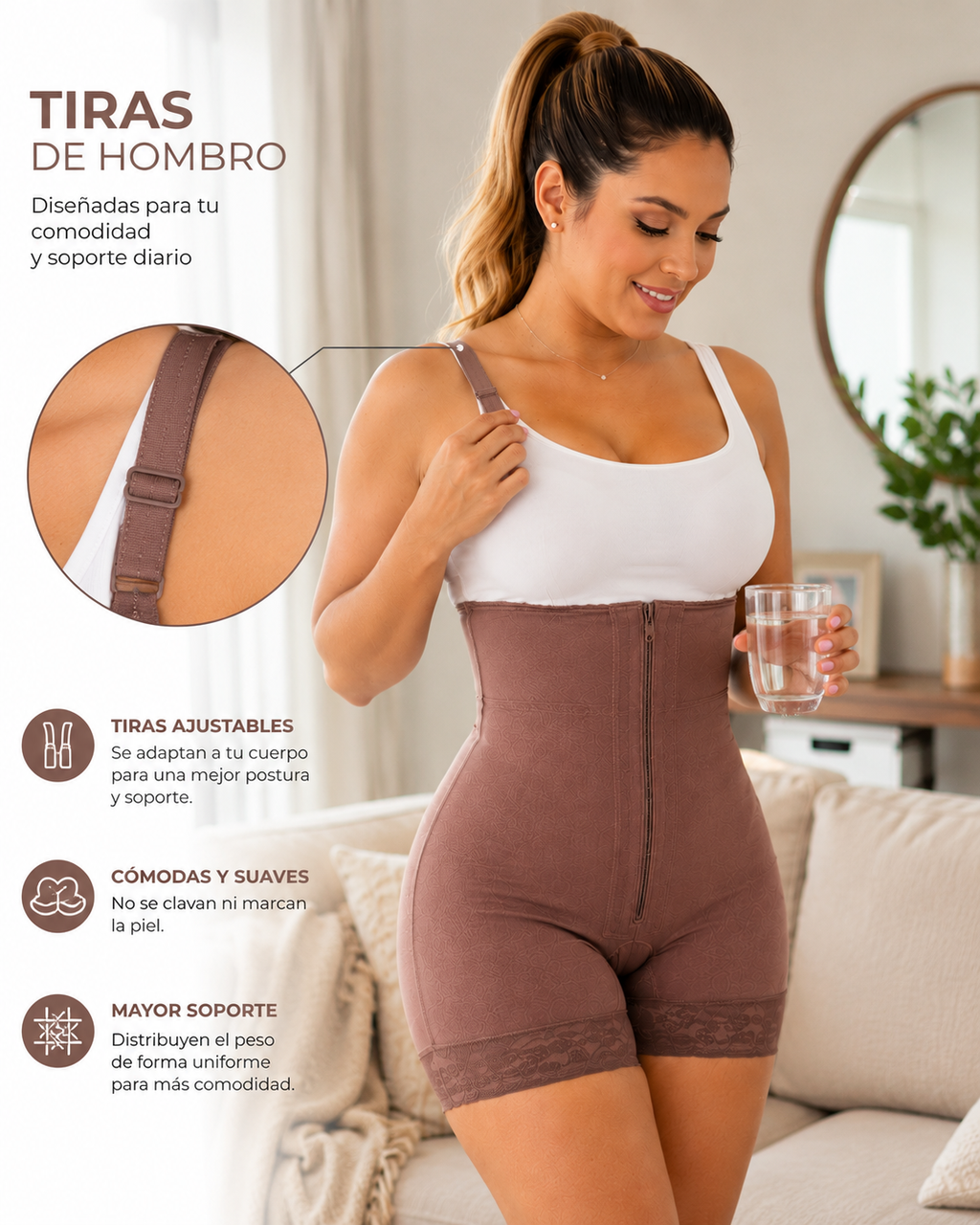Faja Strapless Alta Compresión Realce de Glúteos Talla S - FAJATE