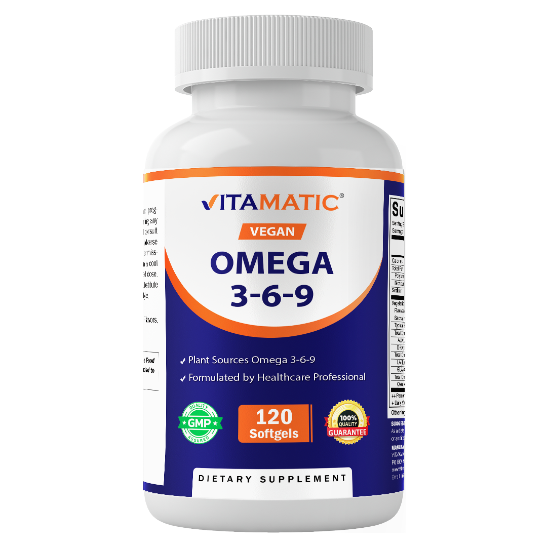 Vitamatic Vegano Omega 3-6-9 | 1250 mg | 120 cápsulas blandas veganas