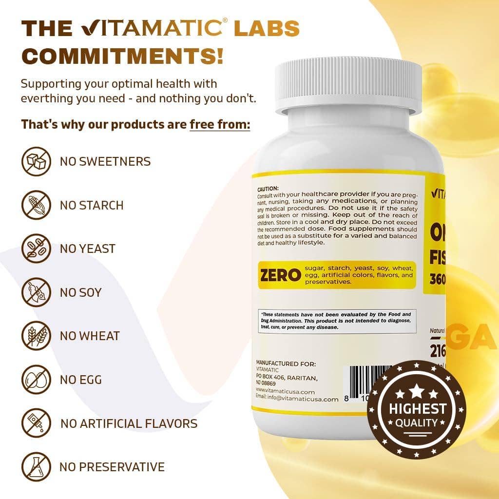 Vitamatic Omega-3 Triple Potencia | 2160 mg | 180 cápsulas blandas
