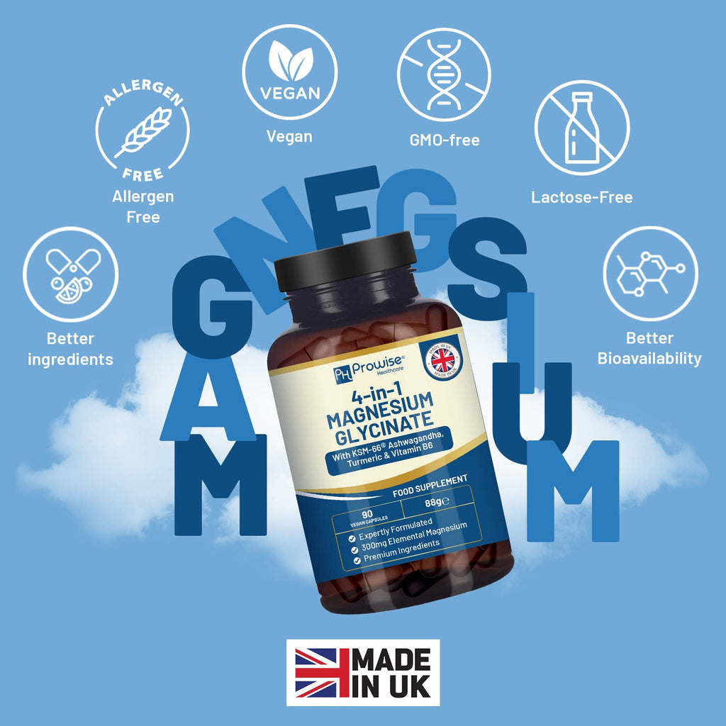 Glicinato de magnesio con ashwagandha, cúrcuma y vitamina B6