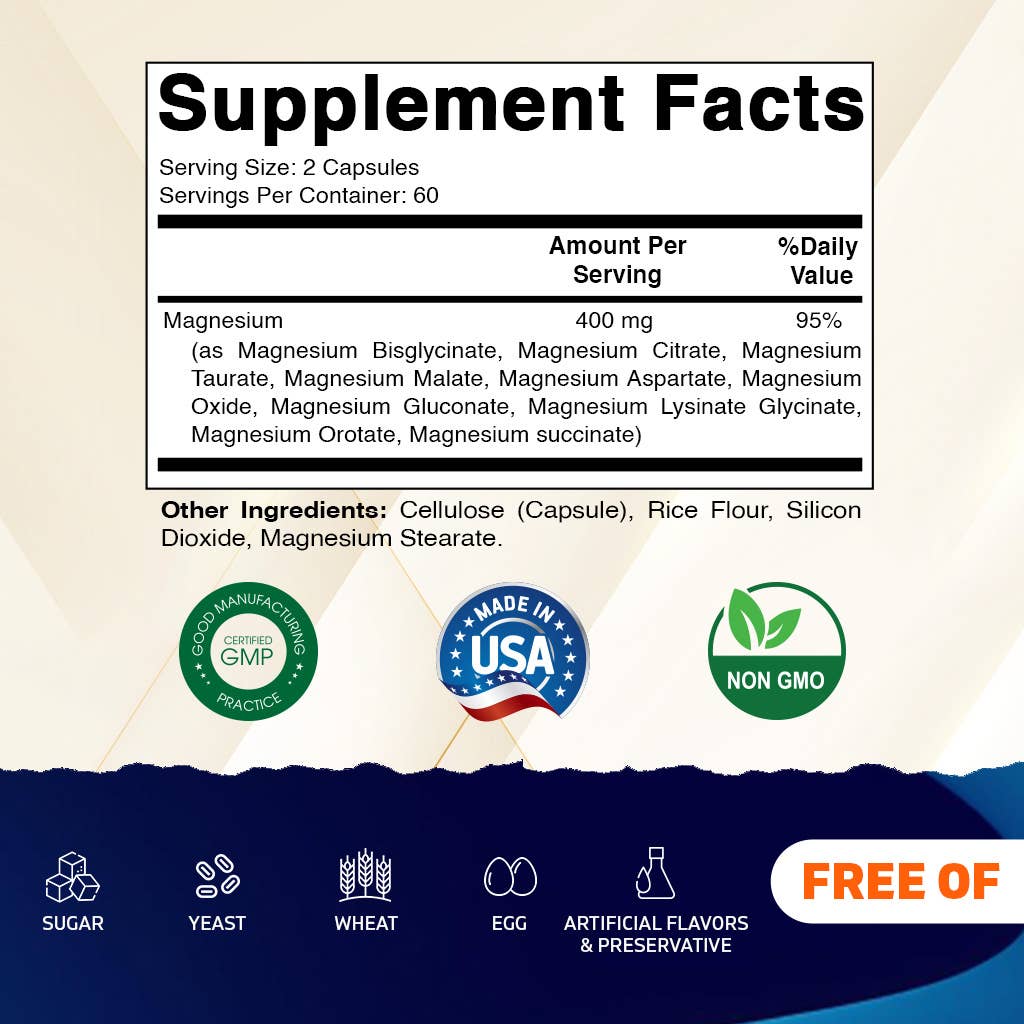 Vitamatic Complejo de Magnesio | Apoyo muscular y del sueño | 120 unidades