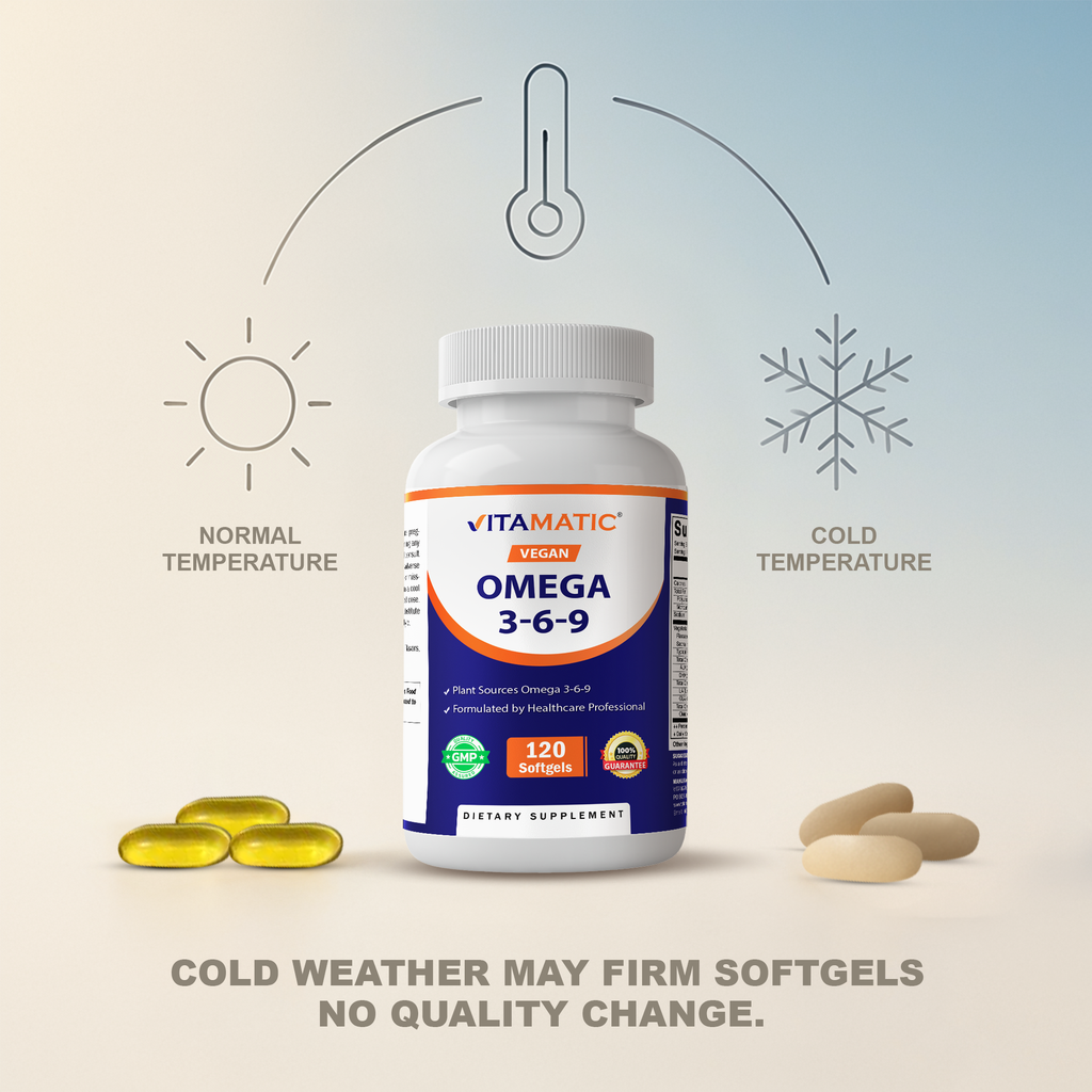 Vitamatic Vegano Omega 3-6-9 | 1250 mg | 120 cápsulas blandas veganas
