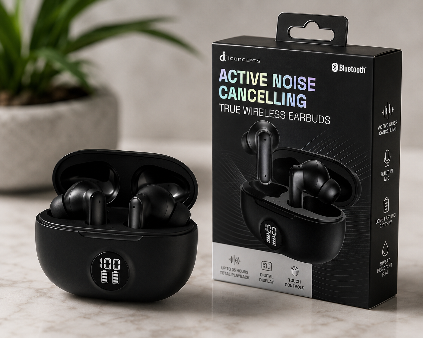 iConcepts Active Noise Cancelling True Wireless Earbuds