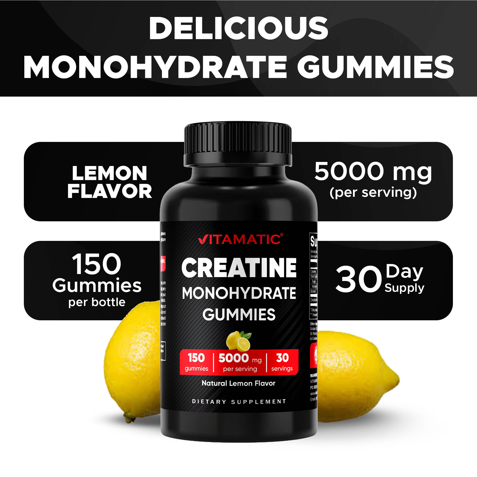 Vitamatic Creatina 5000 mg | Músculo y Energía | 150 unidades