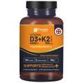 Tabletas vegetarianas de vitamina D3 4000 UI y K2 MK7 100 μg | 180 unidades