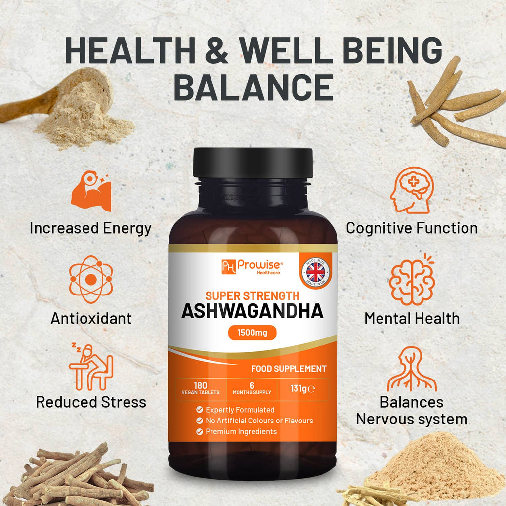 Ashwagandha 1500 mg 180 tabletas veganas