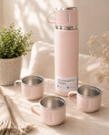 Set Termo con 3 Tazas – Vacuum Bottle 500ml Rosa