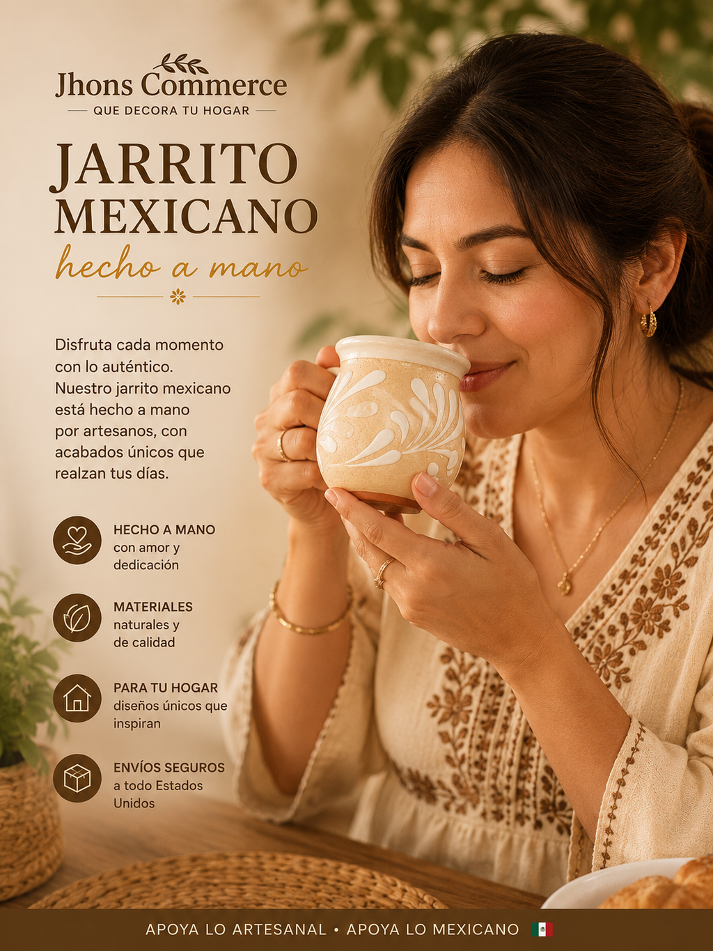Cantarito Mexicano Artesanal de Barro 12 oz – Cielito Lindo