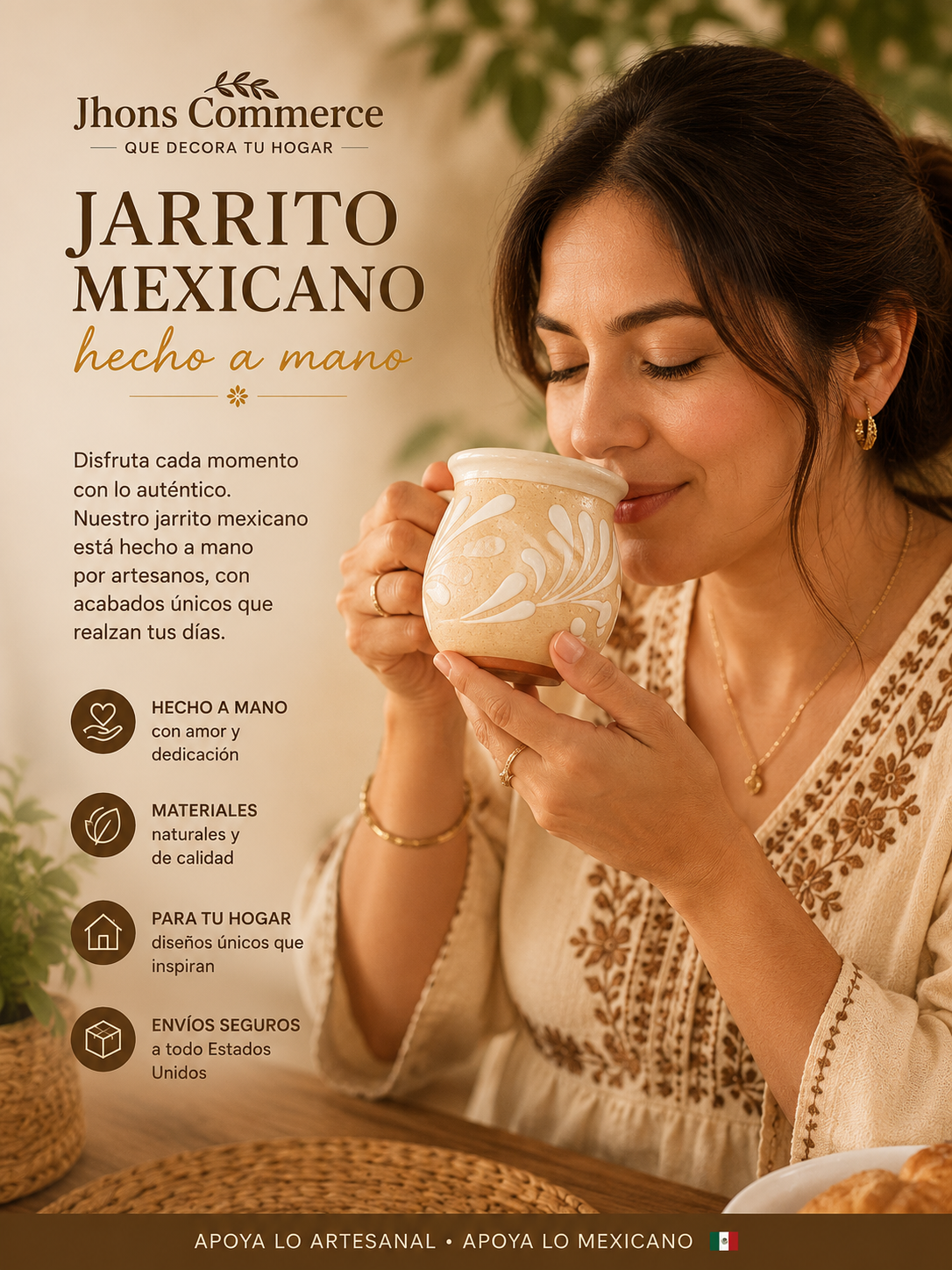 Cantarito Mexicano Artesanal de Barro 12 oz – Cielito Lindo