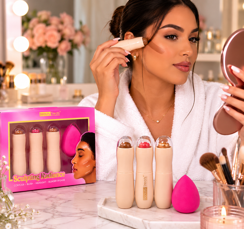 Beauty Treats Sculpting Radiance Kit - Contour, Blush, Highlight & Blender Sponge