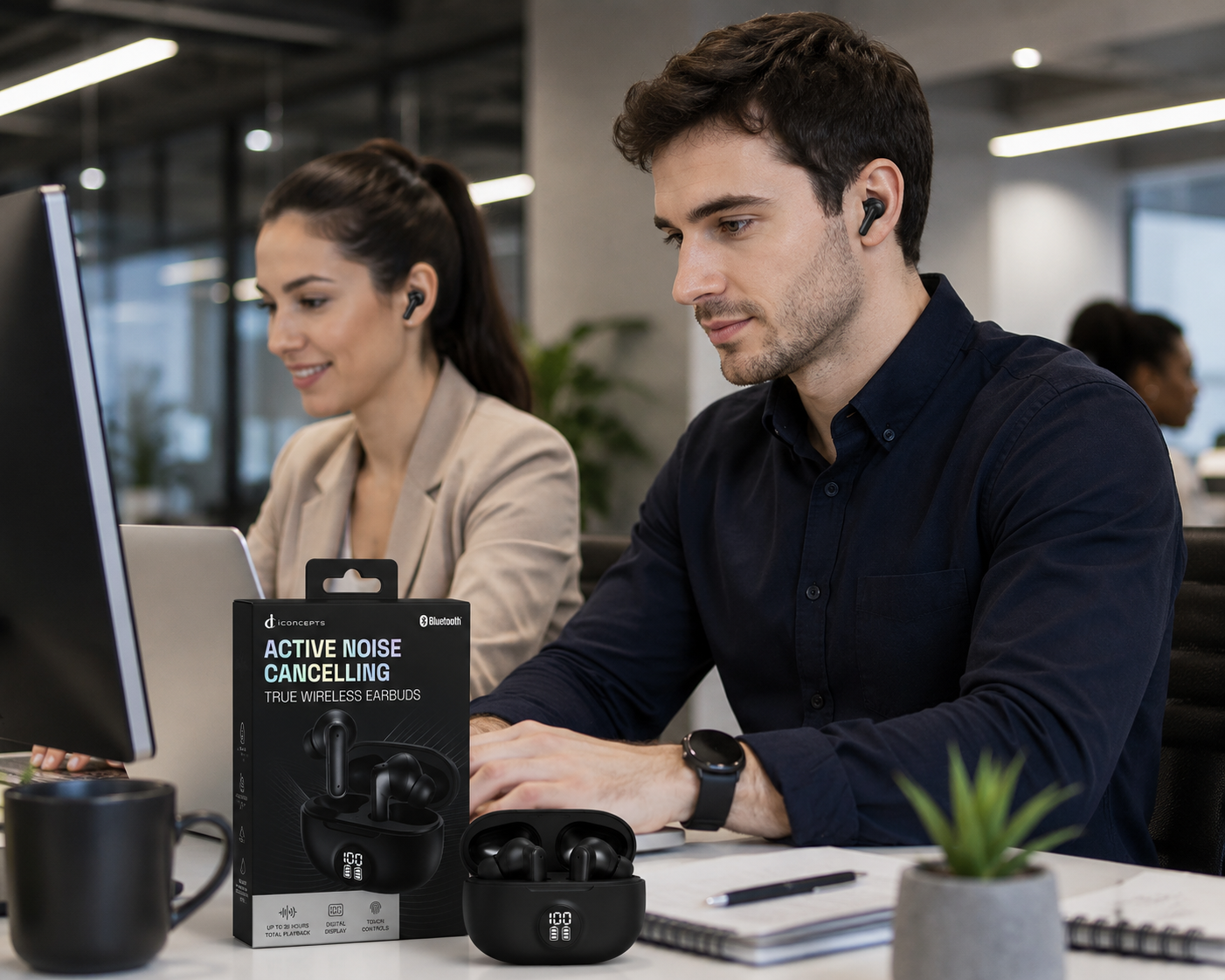 iConcepts Active Noise Cancelling True Wireless Earbuds