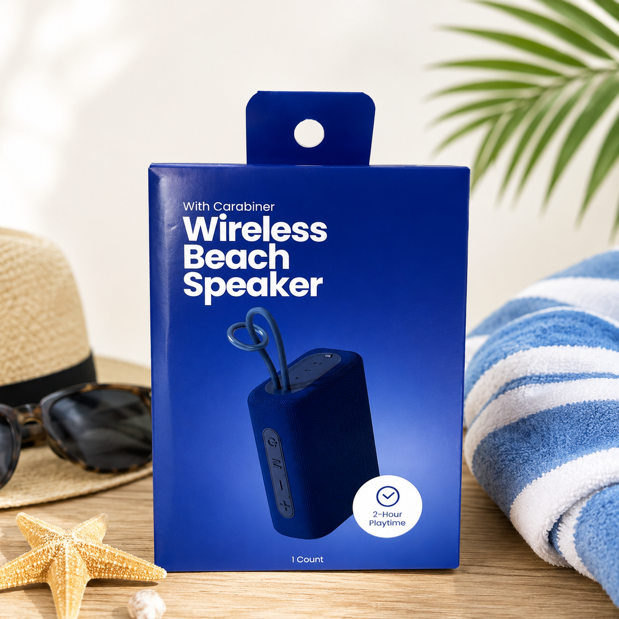 Wireless Beach Speaker – Con Mosquetón, Bluetooth, Sonido 360°