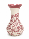 Florero de Ceramica Artesanal, diseño Floral Rosa Espiga