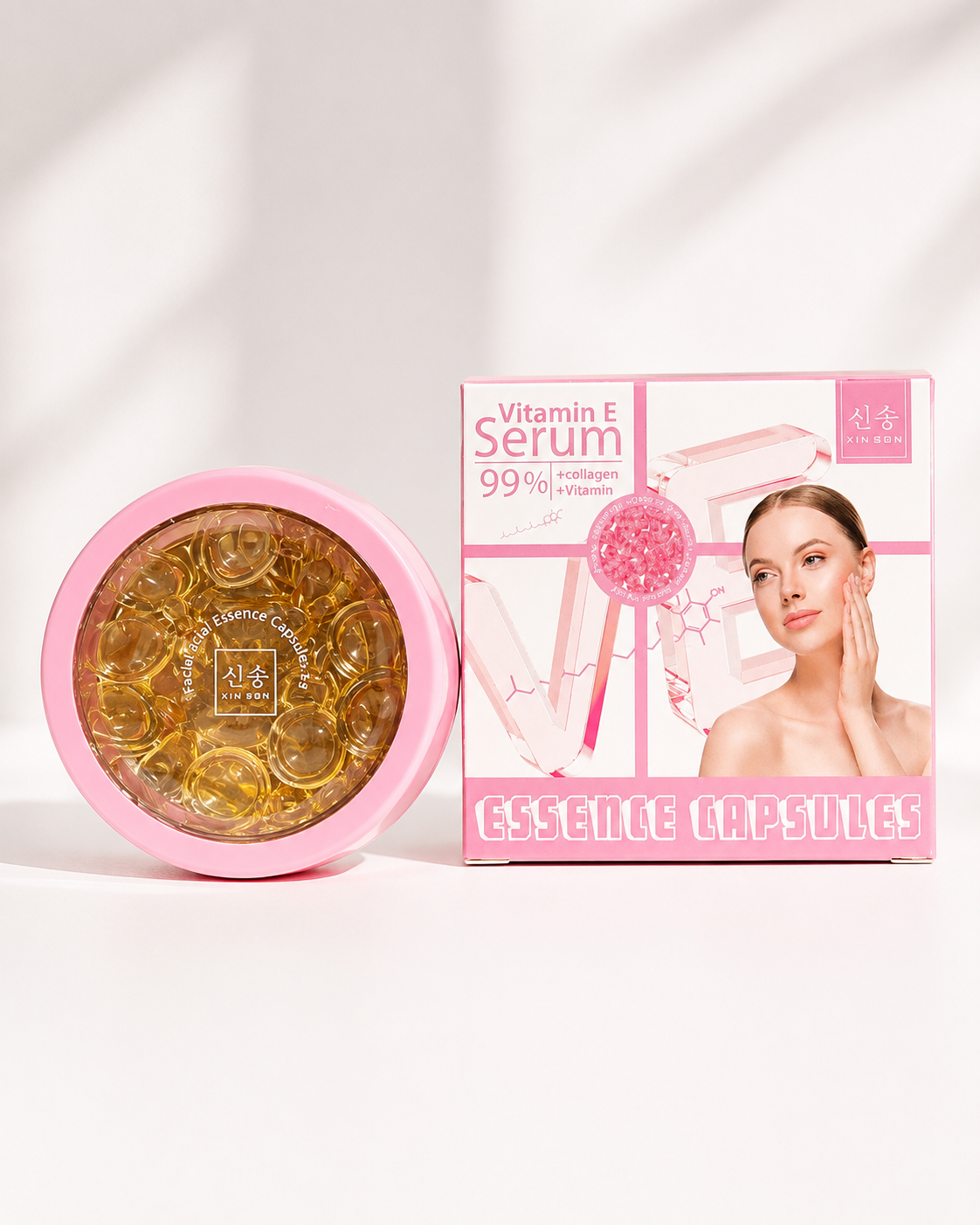 Xin Son Vitamin E Serum Essence Capsules – Collagen + Vitamin (20 Count)