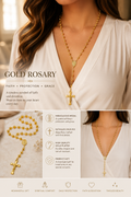Gold Rosary Necklace – Faith, Protection & Grace