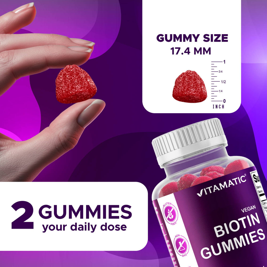Vitamatic Biotina 10.000 mcg | Cabello, piel y uñas | 60 cápsulas