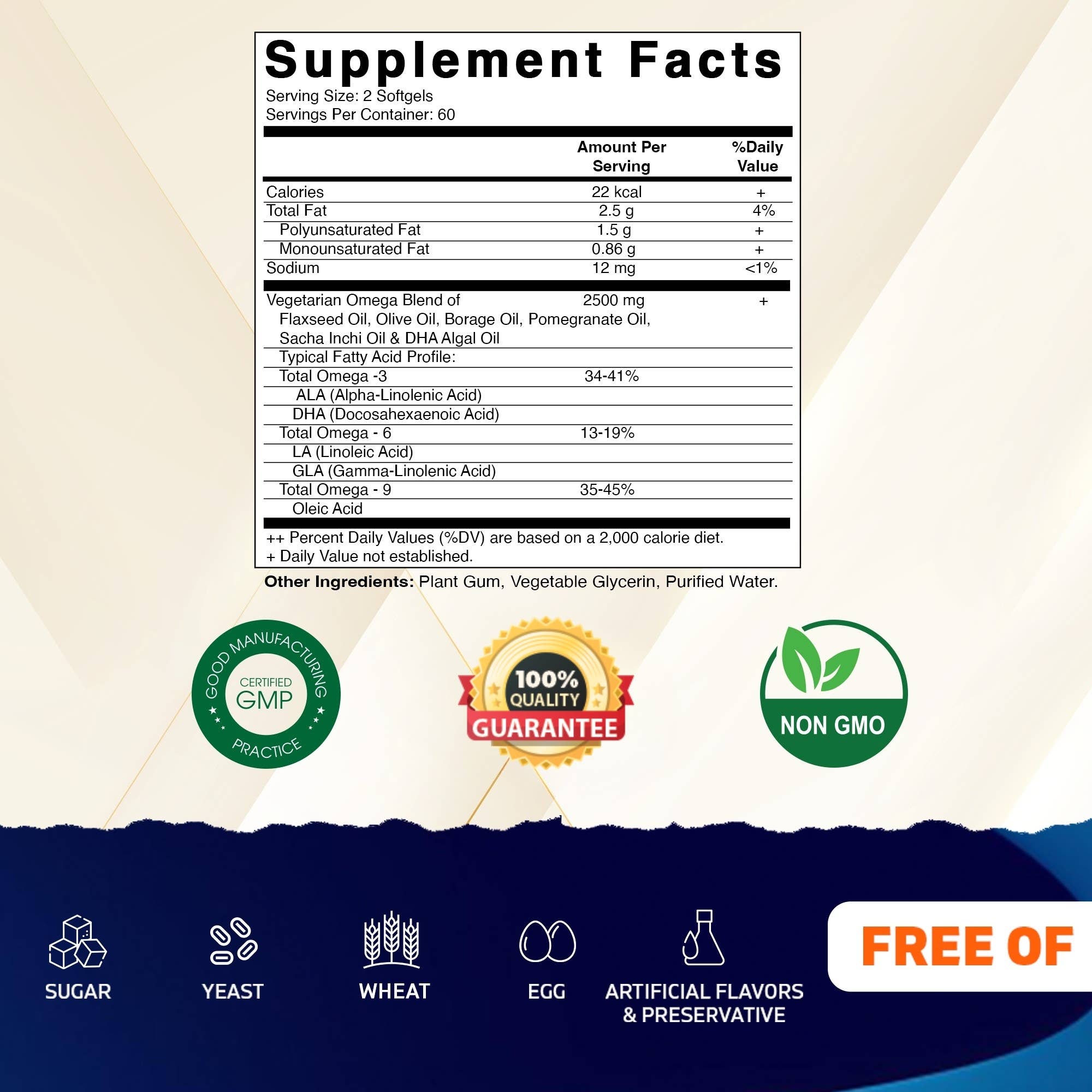 Vitamatic Vegano Omega 3-6-9 | 1250 mg | 120 cápsulas blandas veganas