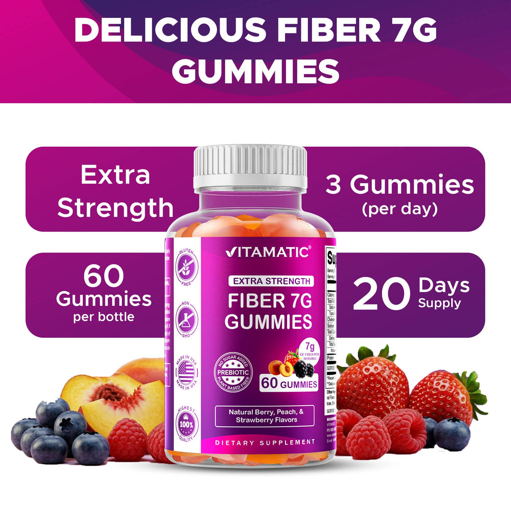 Vitamatic Fibra prebiótica | 7 g de fibra | 60 gominolas