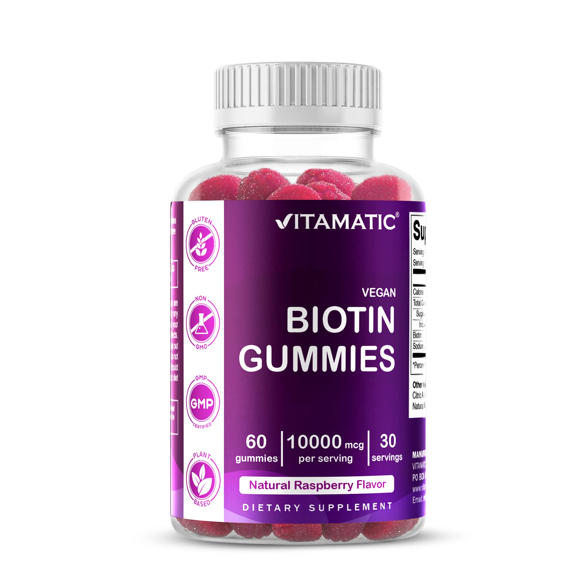 Vitamatic Biotina 10.000 mcg | Cabello, piel y uñas | 60 cápsulas