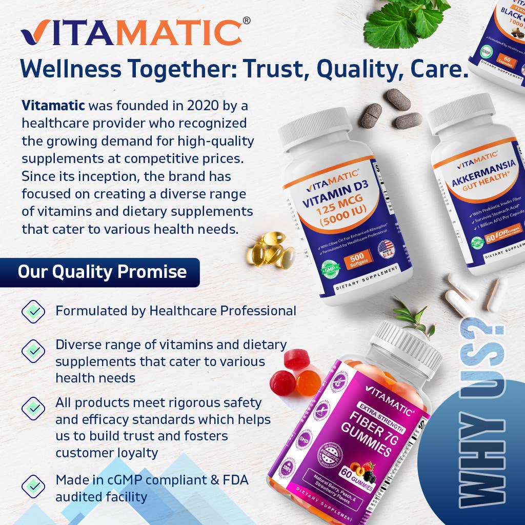 Vitamatic Complejo de Magnesio | Apoyo muscular y del sueño | 120 unidades