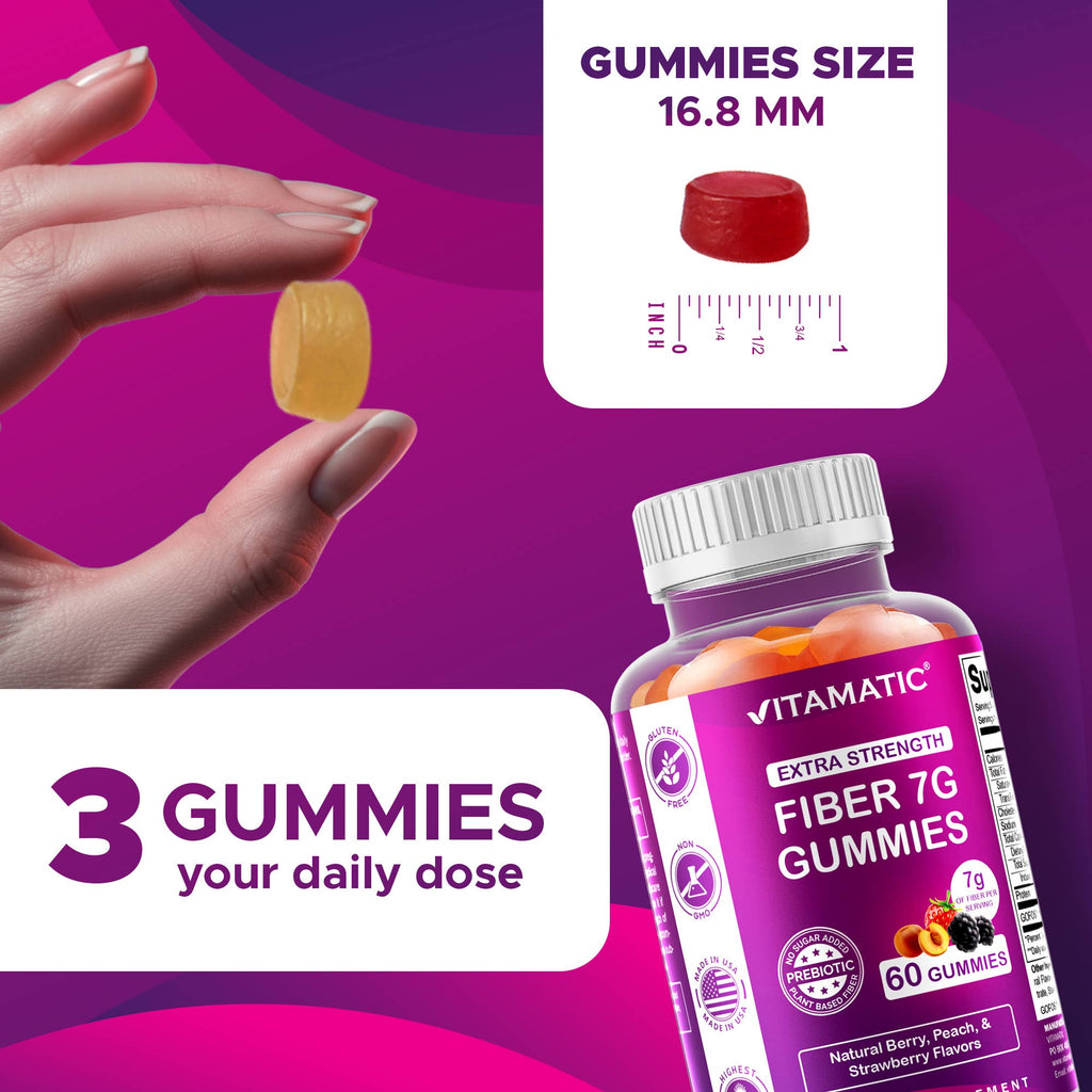 Vitamatic Fibra prebiótica | 7 g de fibra | 60 gominolas