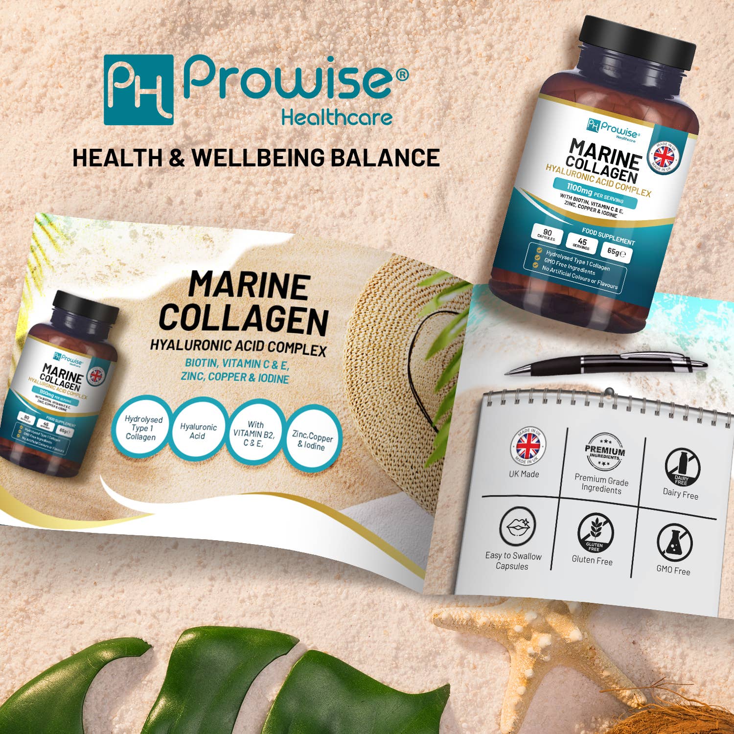 Colágeno Marino con Ácido Hialurónico 1100 mg – 90 Cápsulas